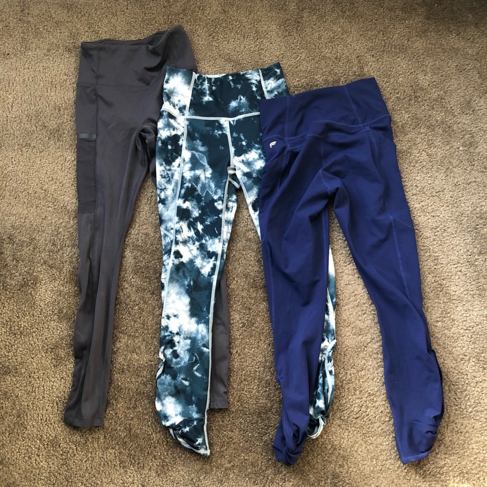 XXS Fabletics Leggings Set of 3 With Pockets